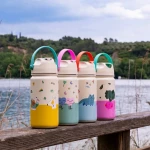 The Cotton Cloud Παγούρι Θερμός 420ml – Dancing Hearts | Με Καλαμάκι + Λαβή Σιλικόνης