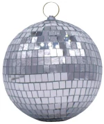 Disco χριστουγεννιάτικη μπάλα σε ασημί απόχρωση σετ δύο τεμαχίων 15 εκ