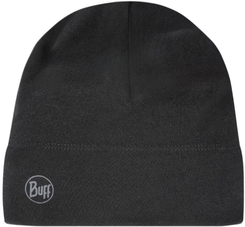 BUFF MERINO MIDWEIGHT BEANIE SOLID BLACK Cap.