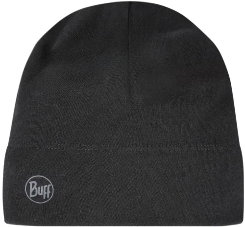 BUFF MERINO MIDWEIGHT BEANIE SOLID BLACK Cap.