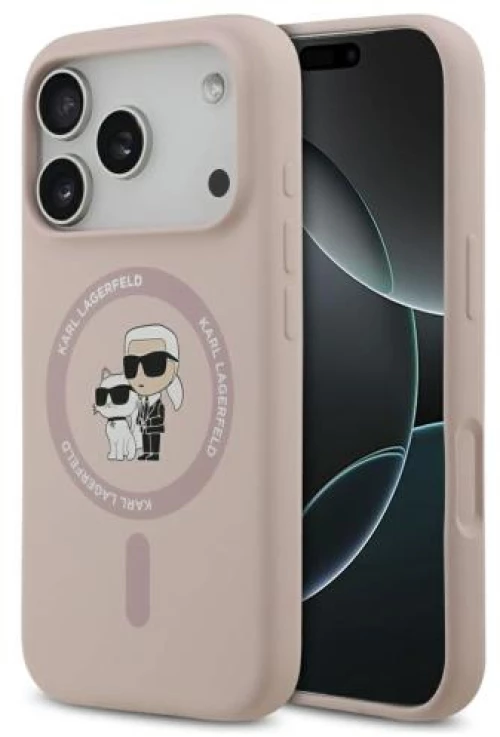 Θήκη Σιλικόνης Karl Lagerfeld Magsafe Apple iPhone 17 Pro Max Ring Karl & Choupette Ροζ