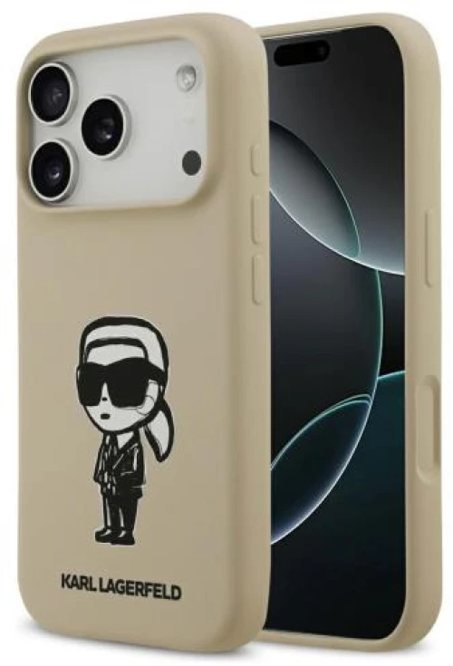 Θήκη Σιλικόνης Karl Lagerfeld Apple iPhone 17 Pro Sketch & Logo Karl Καφέ