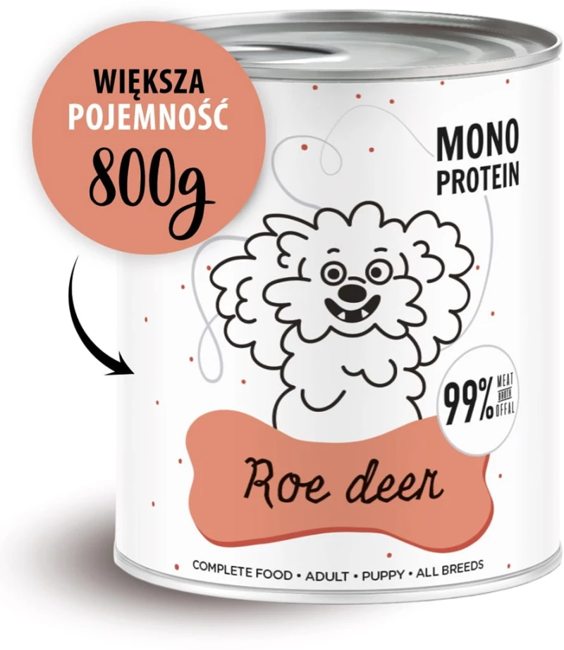 PAKA ZWIERZAKA Pepe Roe deer - wet dog food - 800g