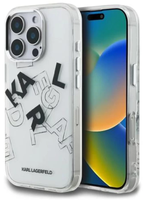 Θήκη TPU Karl Lagerfeld Apple iPhone 16 Pro Max IML Metal Sketched Graphic Logo Διάφανο