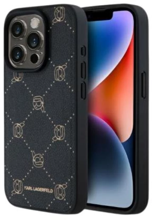 Θήκη PU Karl Lagerfeld Magsafe Apple iPhone 15 Pro Max Leather Karl Head Μαύρο