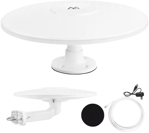 Maclean DVB-T/T2 HEVC omni-directional antenna, active, camper, central cable mount, MCTV-104