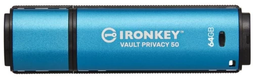 Kingston IKVP50/64GB IronKey Vault Privacy 50 64GB USB 3.2 Stick Μπλε