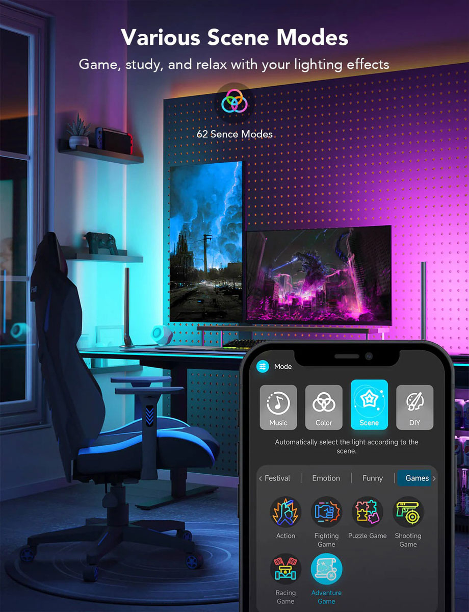 Govee RGBIC Wi-Fi Gaming Light Bars H6047 - LED επιτραπέζιες μπάρες