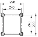 FOS Truss FT34-50 Black - Τετράγωνη τράσα αλουμινίου 50 cm, μαύρη