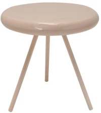 Τραπεζάκι μεταλλικό γυαλιστερό Nextdeco μπεζ Y45xØ40εκ. -  34013-24