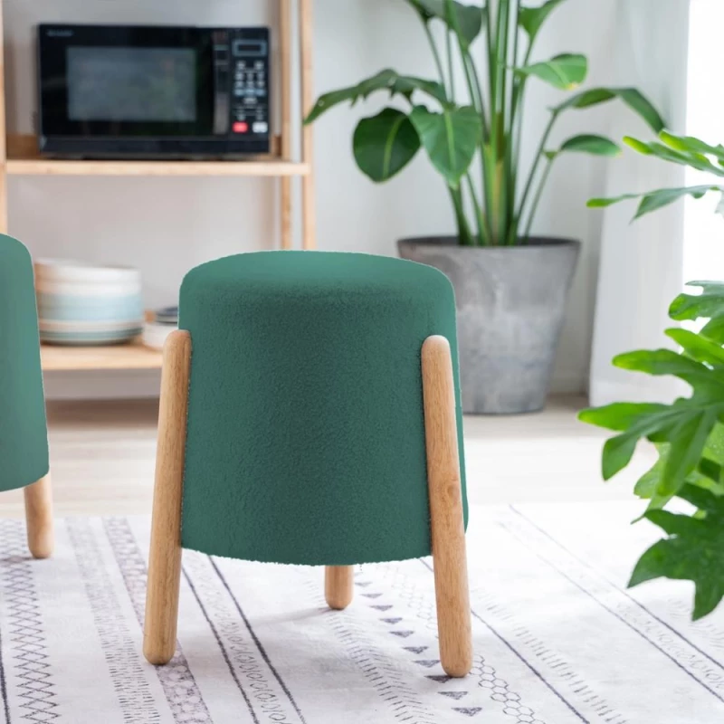 Σκαμπό Nextdeco Natural πράσινο Υ46,5x38x37,5εκ. -  11704-05
