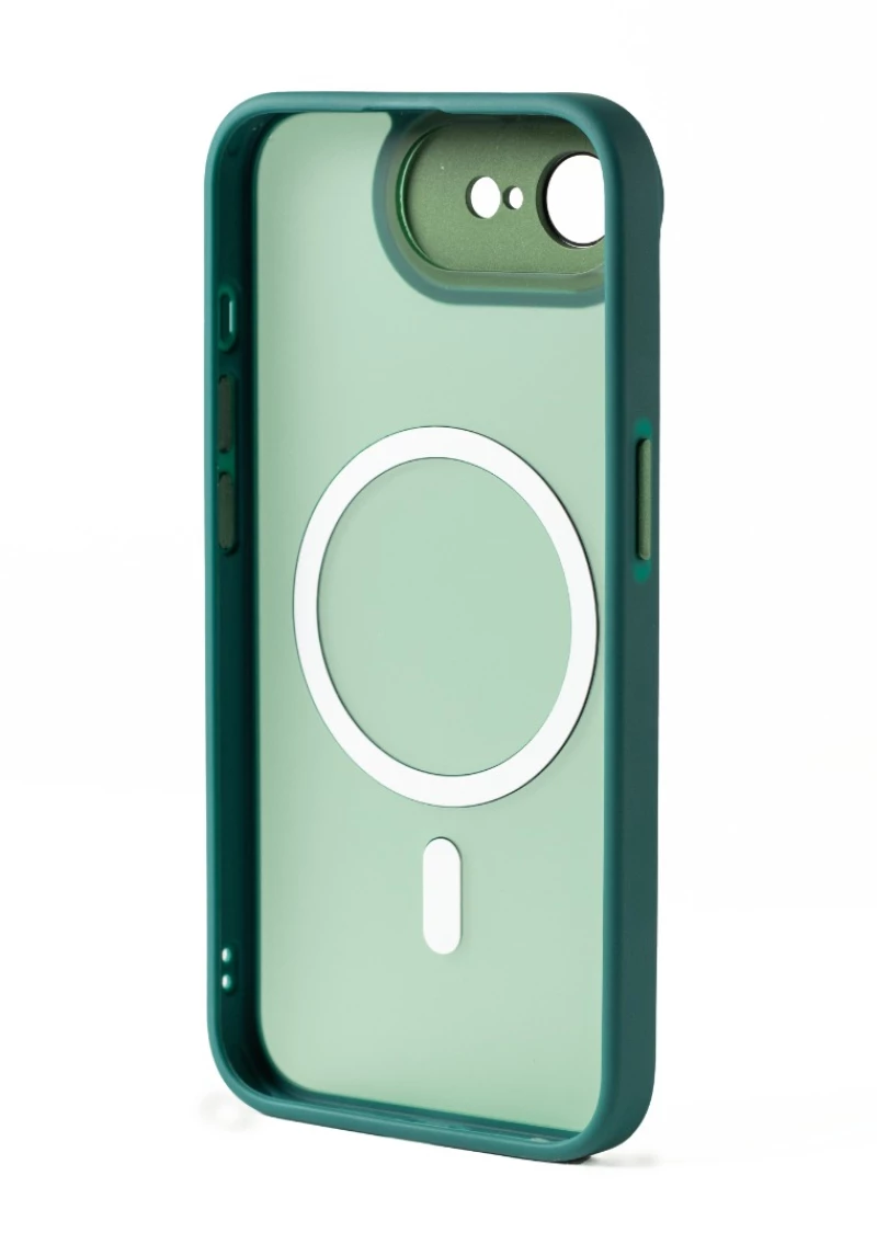 Hybrid Θήκη Σιλικόνης Με Magsafe & Metal Camera Lens Protection iPhone 16e Πράσινο