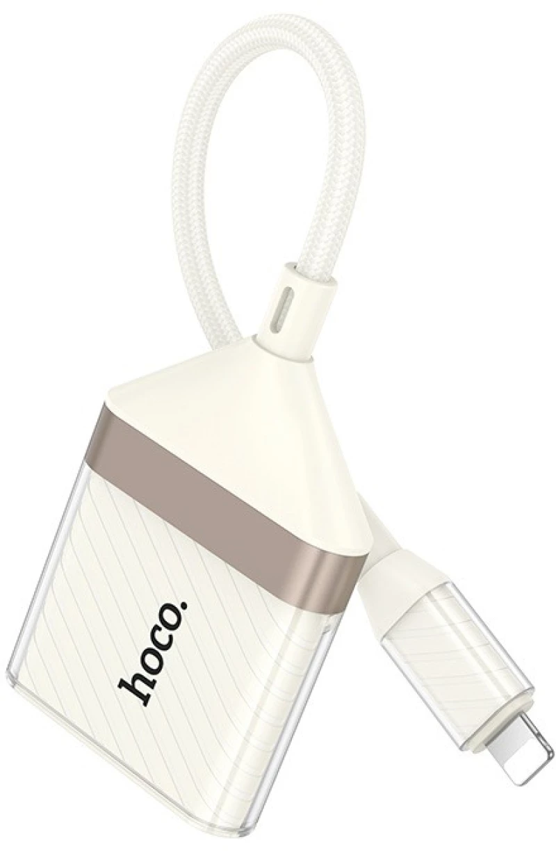 Hoco UA40 Card Reader Lightning για SD/microSD Λευκό