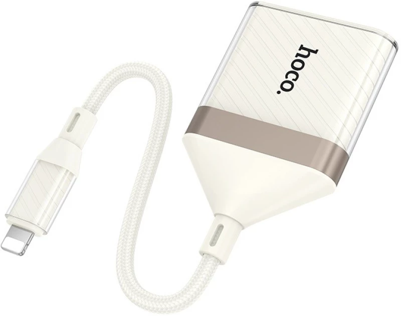 Hoco UA40 Card Reader Lightning για SD/microSD Λευκό
