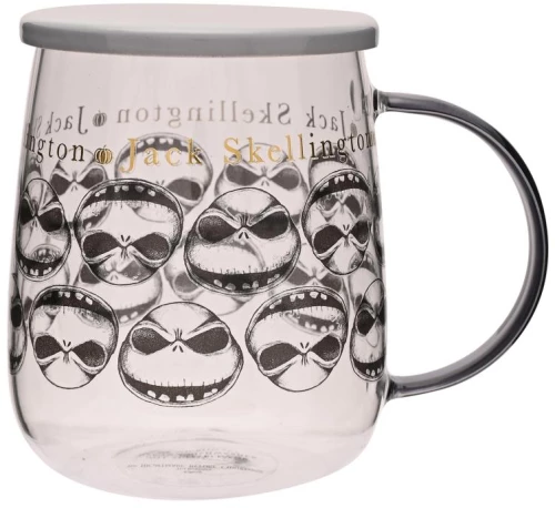 NIGHTMARE BEFORE XMAS - Jack - Glass Mug with Lid 18oz