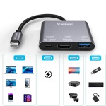 Hub Wozinsky WHCH-01 USB-C PD 100W HDMI 4K@30Hz USB-A 10Gbps - gray
