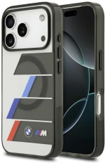 BMW M IML Metal Buttons Tricolor Lines MagSafe Case for iPhone 17 Pro - Gray