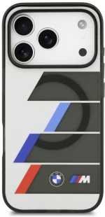 BMW M IML Metal Buttons Tricolor Lines MagSafe Case for iPhone 17 Pro - Gray