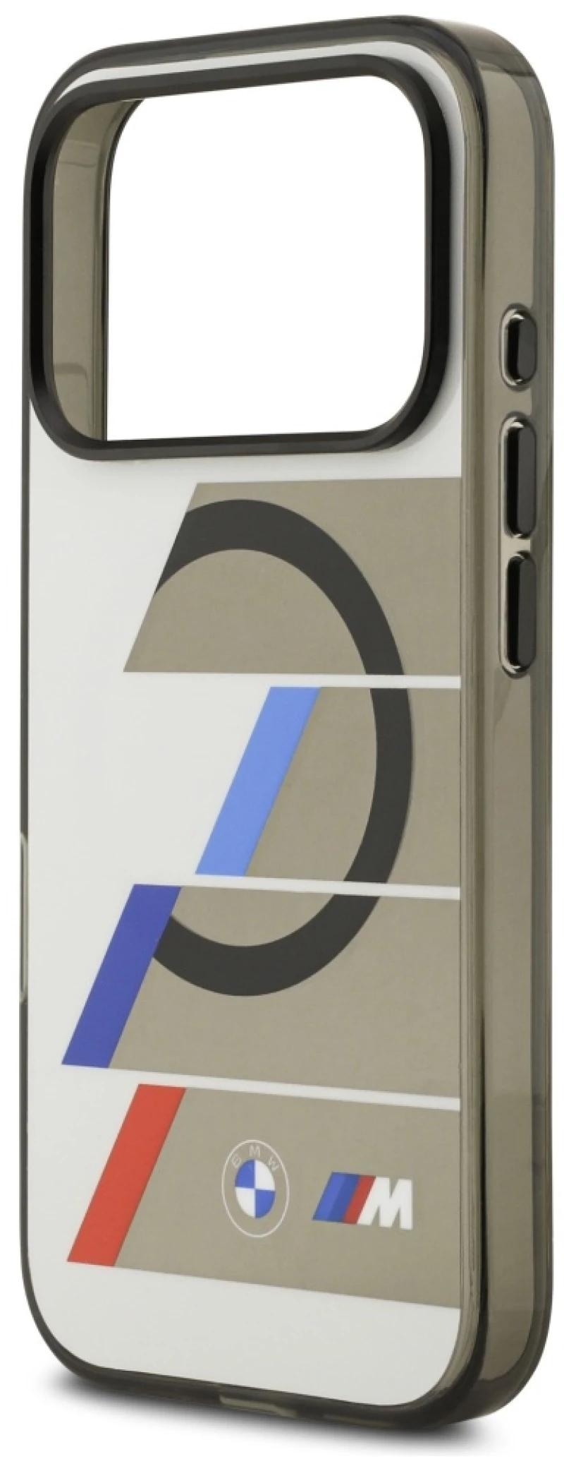 BMW M IML Metal Buttons Tricolor Lines MagSafe Case for iPhone 17 Pro - Gray