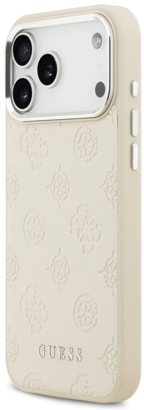 Guess Peony Hot Stamp Script MagSafe Case for iPhone 17 Pro Max - Beige