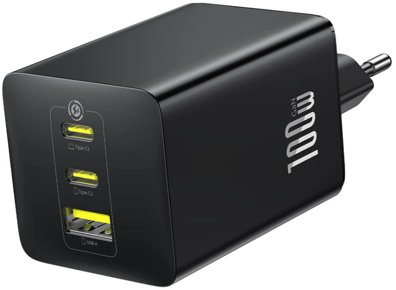 Baseus EnerFill FE11 100W Wall Charger 2 x USB-C + USB-A - Black