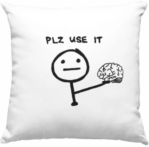 "PLZ USE IT" Μαξιλάρι - White
