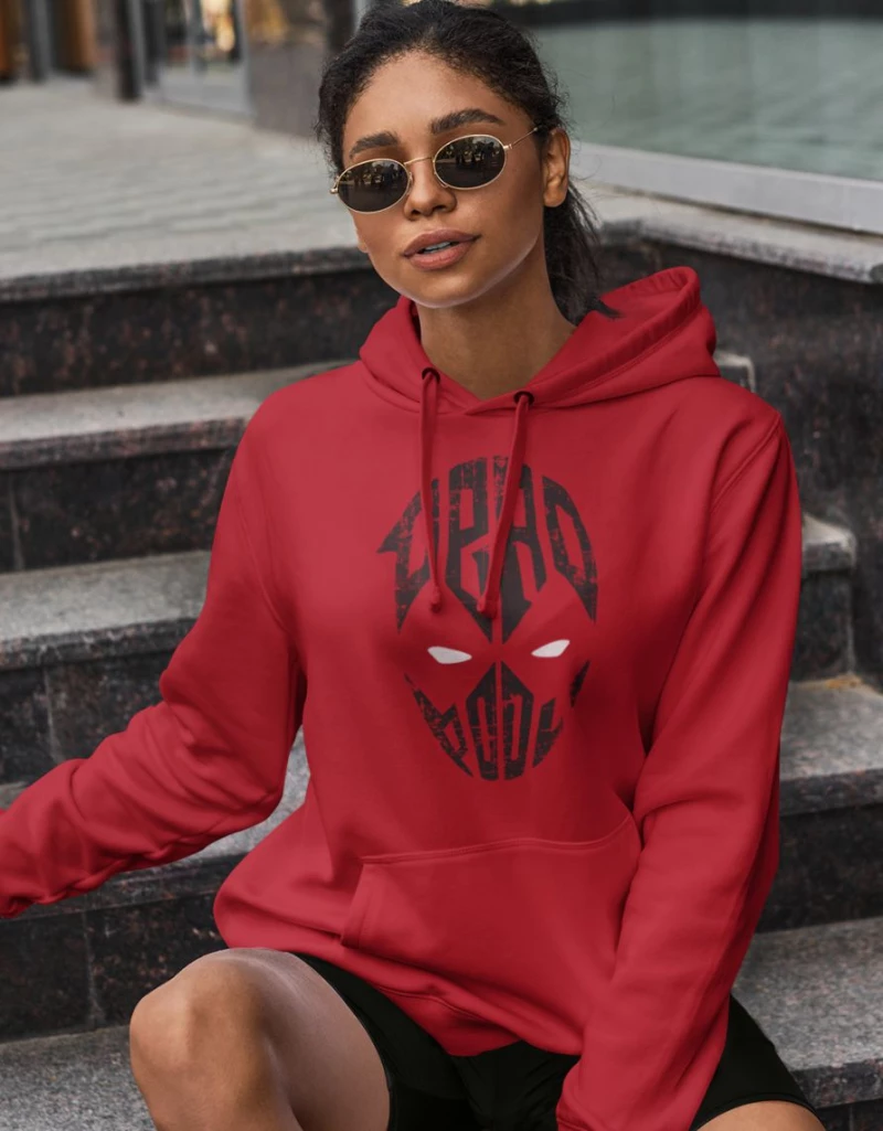 Deadpool W Φούτερ με Κουκούλα (Replica) - BLACK
