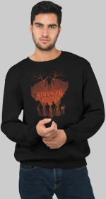 Stranger Things Night Riders Φούτερ - BLACK