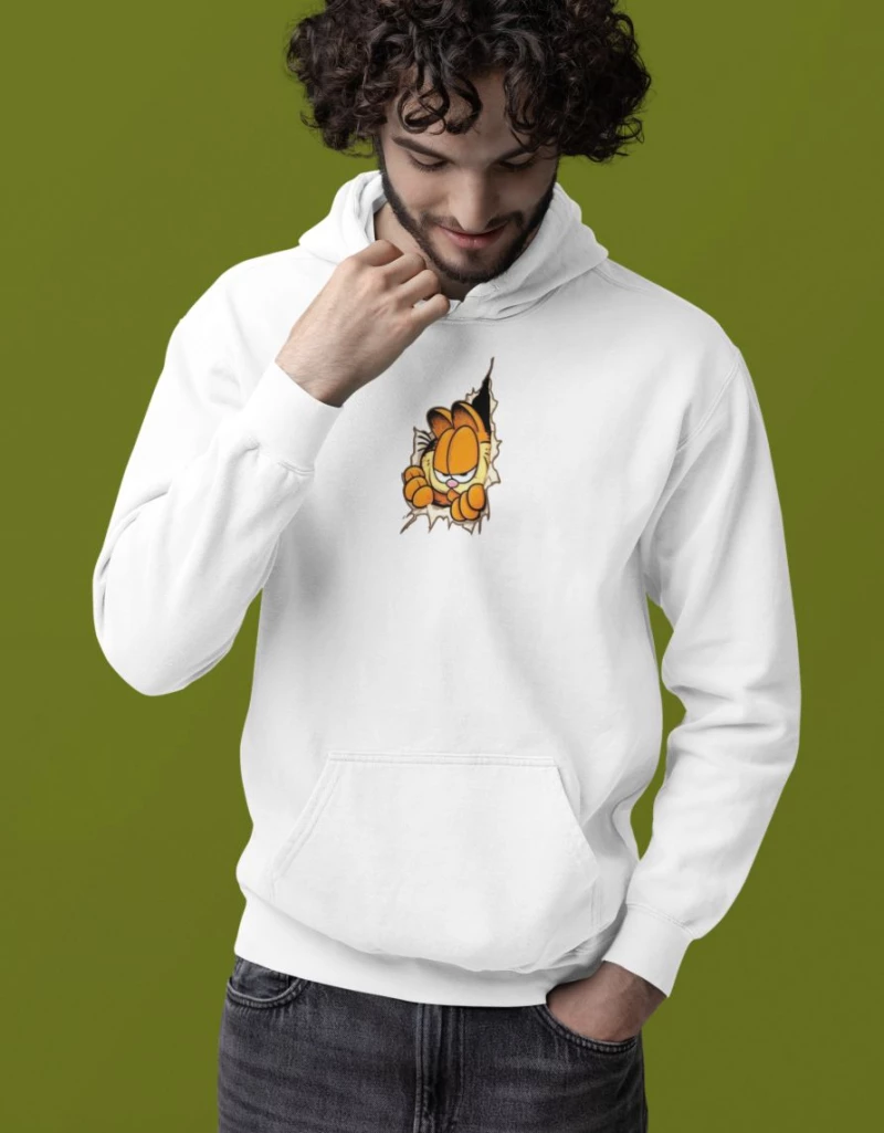 Garfield Φούτερ με Κουκούλα - WHITE