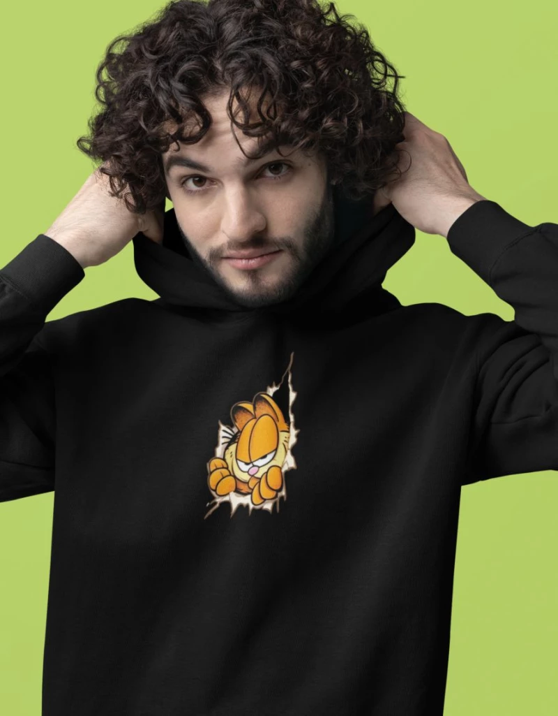 Garfield Φούτερ με Κουκούλα - WHITE