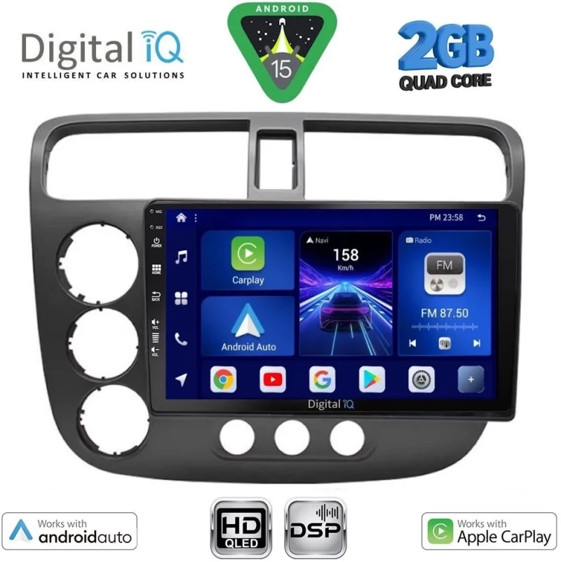 DIGITAL IQ BXC 3187_CPAA (9inc) MULTIMEDIA TABLET for HONDA CIVIC 4D mod. 2001-2006 DIGITAL IQ BXC 3187_CPAA