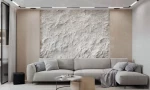 PU Stone Wall 3D Panel Obsidian White 120x60x3cm 1-2800-4