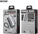 Power Bank WEKOME WP-109 10000mAh 22.5W Γρήγορης Φόρτισης Silver