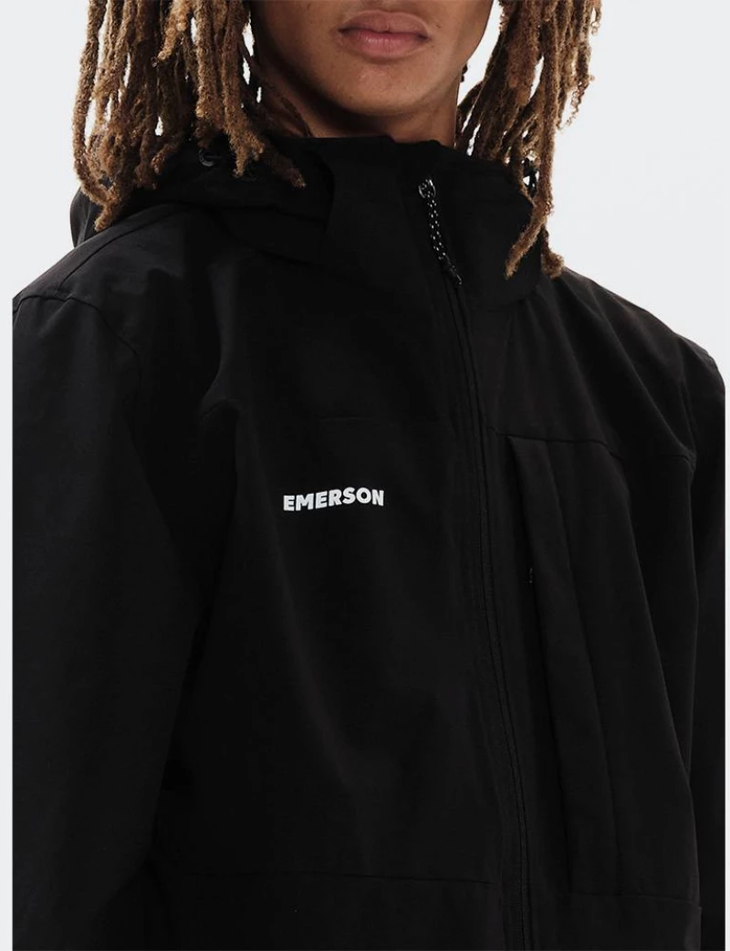 EMERSON Men's Jacket with Detachable Hood - 222.EM10.26-BLACK