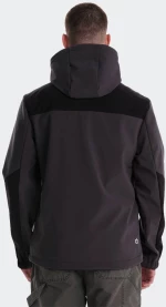 EMERSON Men's Hooded Bonded Jacket - 242.EM11.06-D.GREY-BLACK