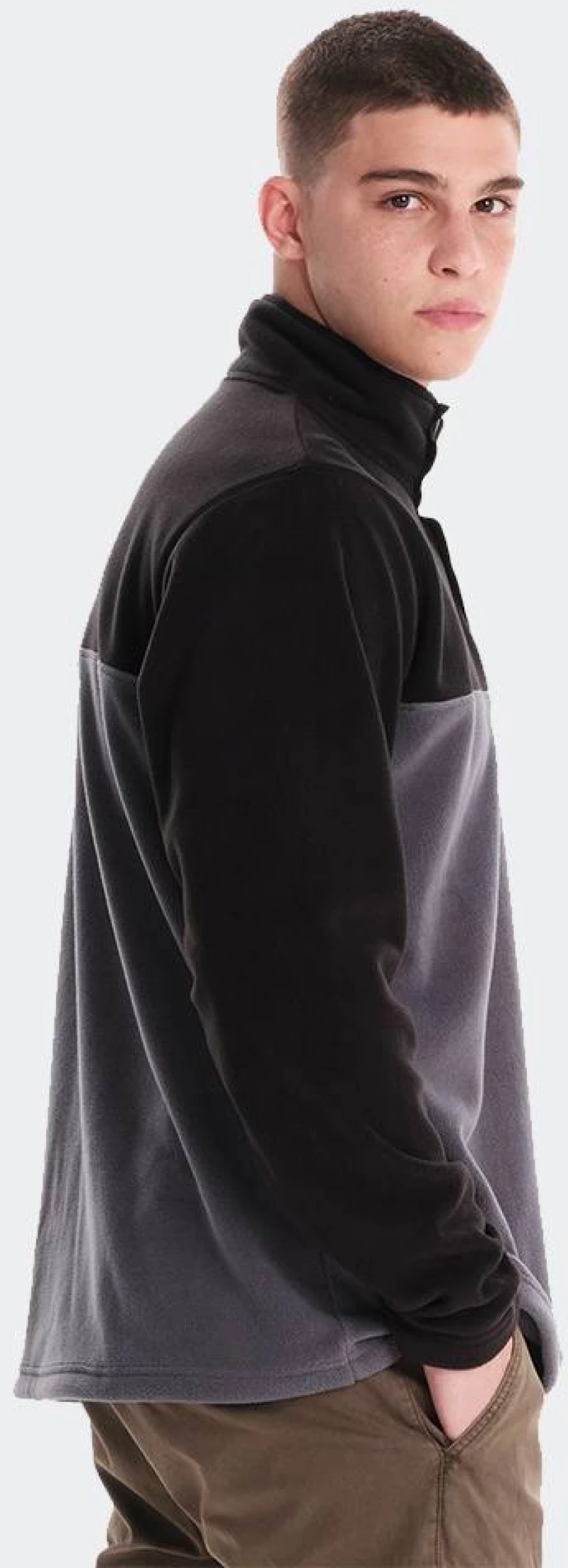 EMERSON Men's Fleece Pullover - 242.EM28.12-GREY-BLACK