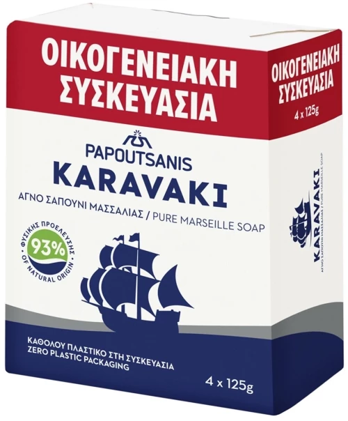 Papoutsanis Μασσαλίας Μπάρα Σαπουνιού 4x125gr