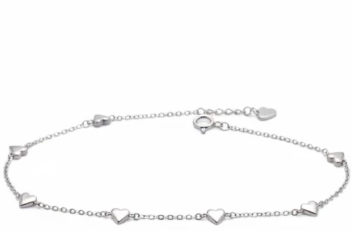 Βραχιόλι Γυναικείο με καρδιές Ασήμι 925 17-19cm Gatsa BR2932
