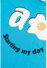 Πυτζάμα Παιδική Καλοκαιρινή Minerva Starting my Day Μπλε No8 61953-171