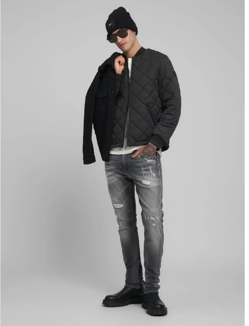 Replay Man REGULAR FIT QUILTED JACKET Black