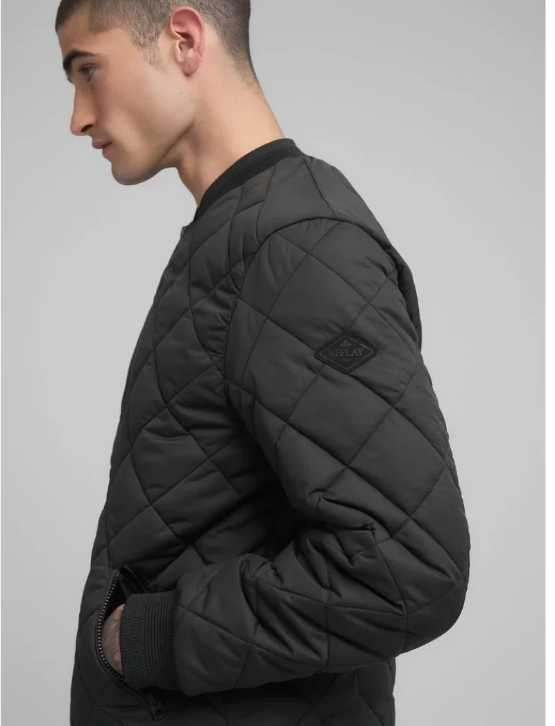 Replay Man REGULAR FIT QUILTED JACKET Black