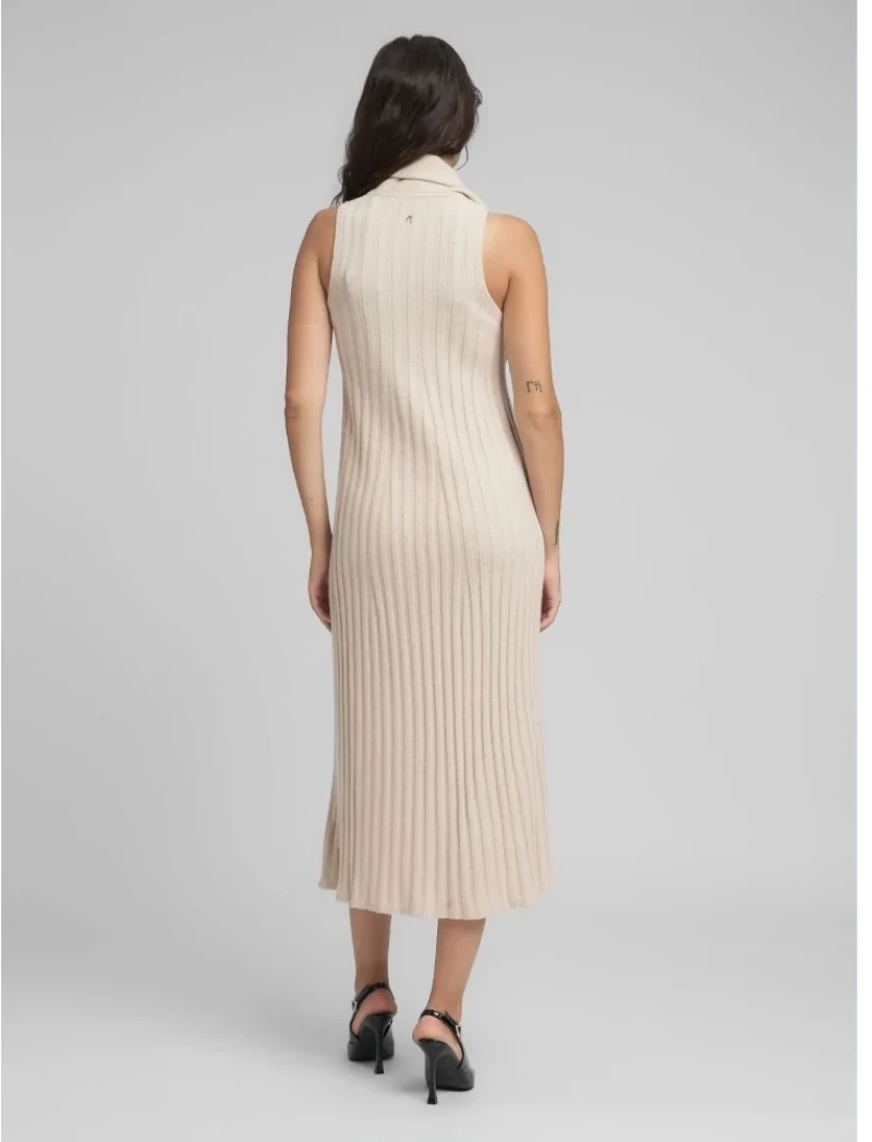 Replay Women Scarf Neck Midi Dress Winter White