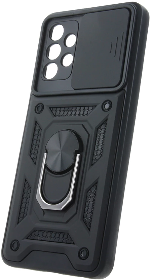 Σκληρή Θήκη Armor με Βάση Στήριξης Δαχτυλίδι για Samsung Galaxy A52 / A52s - Μαύρο
