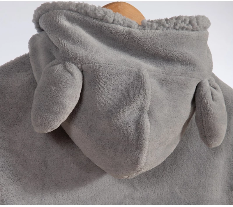 Παιδικό Πόντσο Με Γουνα Sherpa Nef-Nef Sleeping Lion Grey 04-06