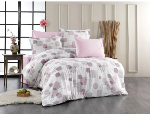 Σετ Σεντόνια Υπέρδιπλα 4 Τεμαχίων Dimcol Μελίνα 709 220x240 White-Lilac