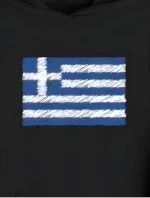 Φούτερ Με Ελληνική Σημαία BC0156-Μαύρο