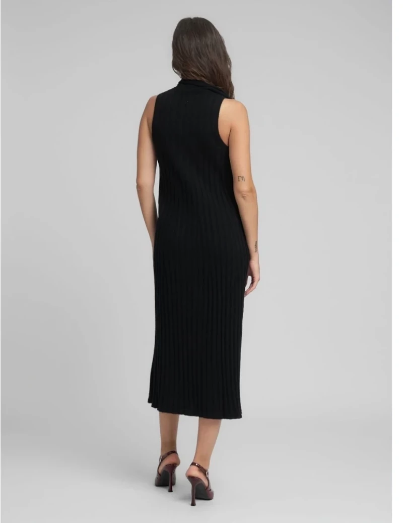 Replay Women Scarf Neck Midi Dress Black