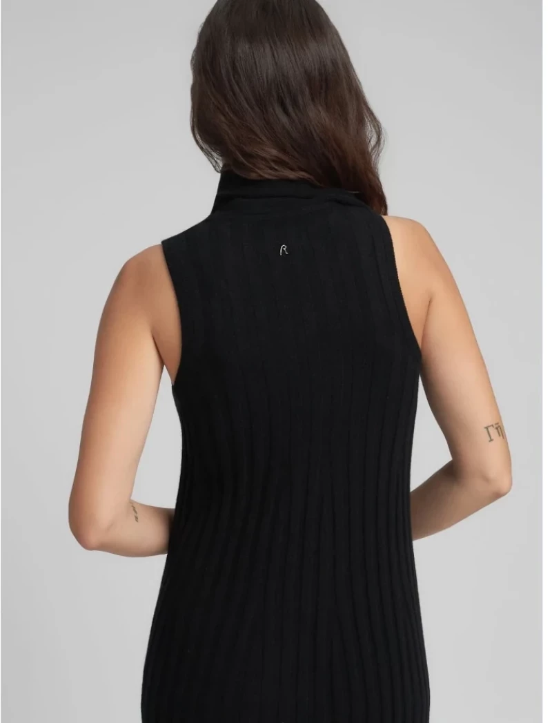 Replay Women Scarf Neck Midi Dress Black