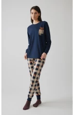 Minerva Γυναικεία Χειμερινή Βαμβακερή Πυζάμα Relaxed Fit 90-52625-100