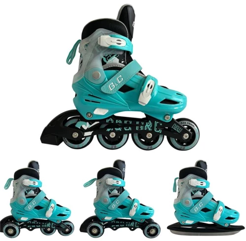 Αυξομειούμενα Roller GC BW125 ΣΕΤ 4 ΣΕ 1 INLINE SKATES  Μπλε/Μαύρο - Large(39-42)